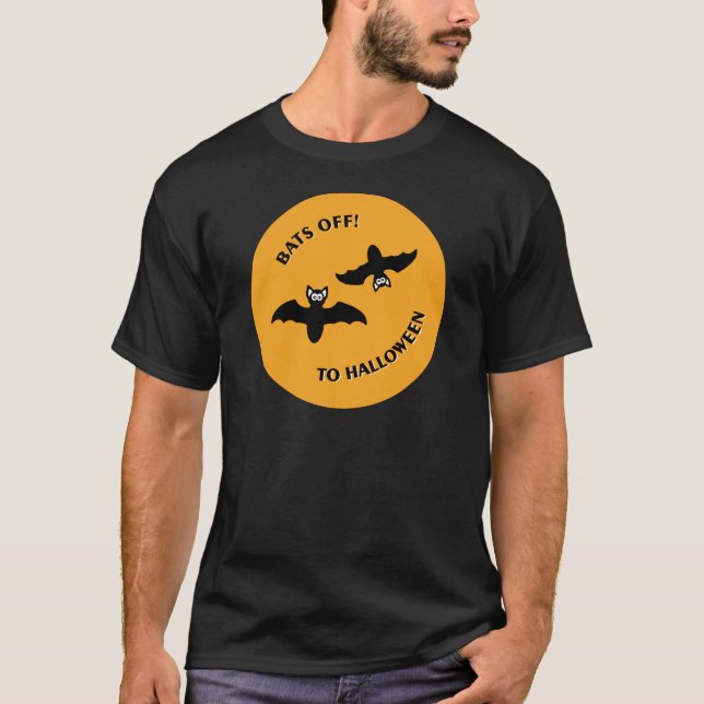 Halloween Bats Orange T-Shirt (Vorderseite)