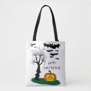 Halloween Bats Pumpkin Spooky Tree