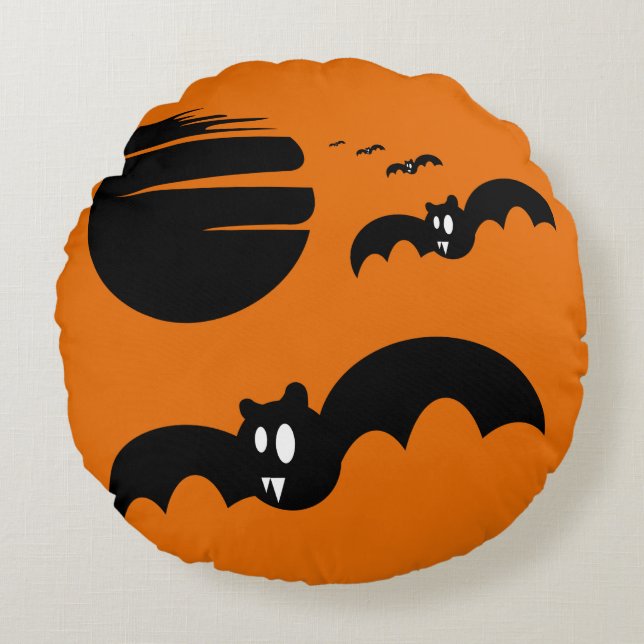 Halloween Bats Rundes Kissen (Vorderseite)