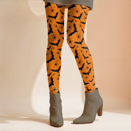 Halloween Bats Spiders Spooky Niedlich Orange Blac Leggings