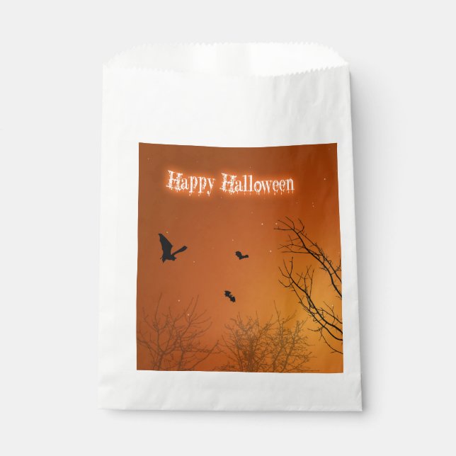 Halloween Bats und Bäume Geschenktütchen (Vorderseite)