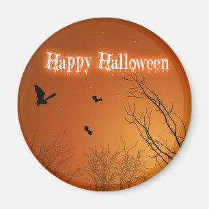 Halloween Bats und Bäume Magnet