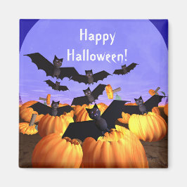 Halloween Bats und Kürbis Magnet
