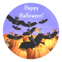 Halloween Bats und Kürbis