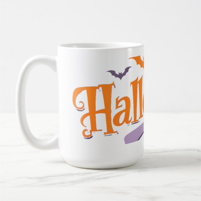 Halloween Bats und Pumpkin-Tasse Kaffeetasse (Links)