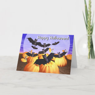 Halloween Bats und Pumpkins Card Karte