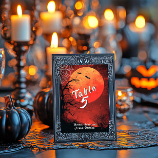Halloween Bats Vollmond Tischnummer