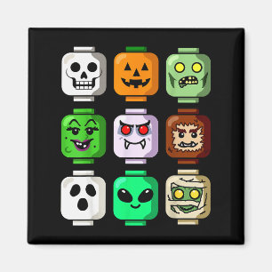 Halloween-Bau-Stein-Kopf-Kürbis-Geist-Zombie Magnet