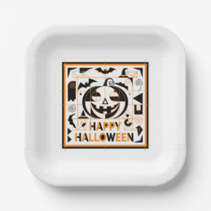 Halloween Bauhaus Pumpkin Pappteller