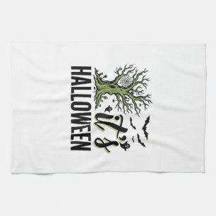 Halloween-Baum Es ist Halloween Vintage Gruselig_1 Geschirrtuch