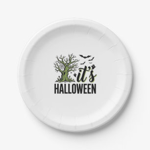 Halloween-Baum Es ist Halloween Vintage Gruselig_1 Pappteller