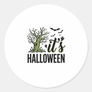 Halloween-Baum Es ist Halloween Vintage Gruselig_1 Runder Aufkleber