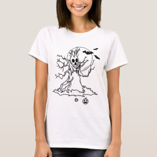 Halloween Baum mit Antlern, Mond und Kürbiskins T-Shirt