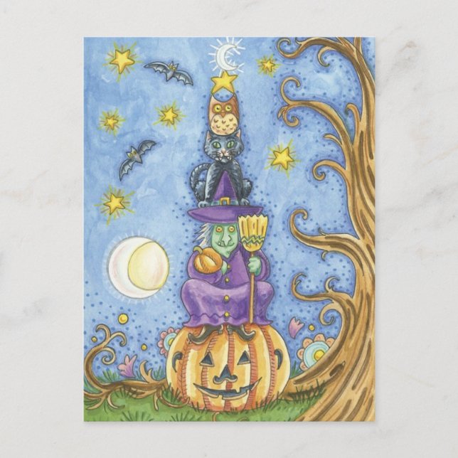Halloween-Baum Postkarte (Vorderseite)