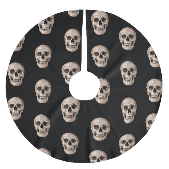 Halloween-Baum-Rock Polyester Weihnachtsbaumdecke (Vorderseite)