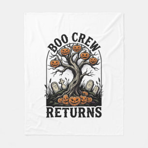 Halloween-Baum-Shirt Vintage Gruseliger Kürbis Gra Fleecedecke