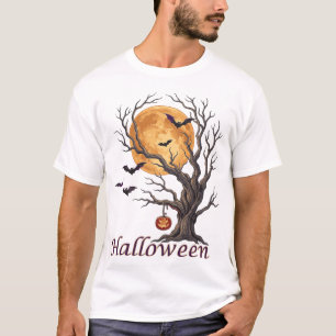 Halloween-Baum und Kürbis Jack-o'-Lantern T-Shirt