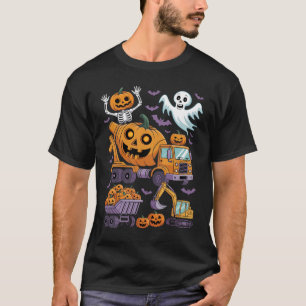 Halloween-Bauwagen und Pumpkins T-Shirt