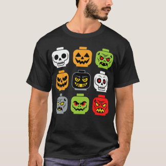Halloween-Bauziegel-Kopf Erwachsene Männer Jugend T-Shirt
