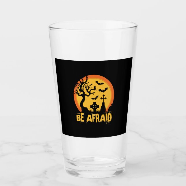 Halloween Be Afraid Halloween Birthday Glas (Vorderseite)