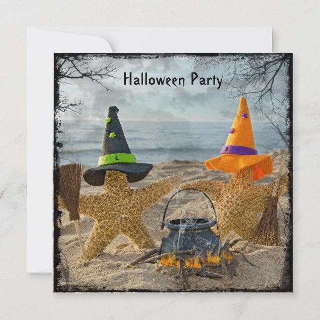 Halloween Beach Party Einladung (Vorderseite)