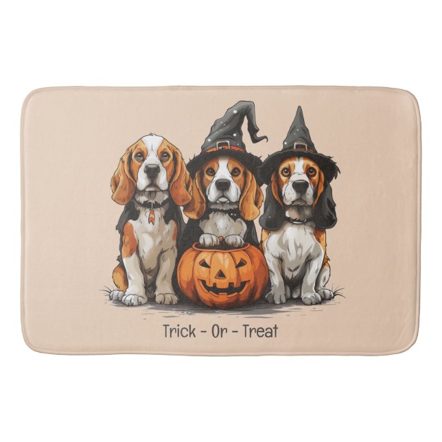 Halloween-Beagle-Hunde für Trick oder Treat Badematte (Vorderseite)