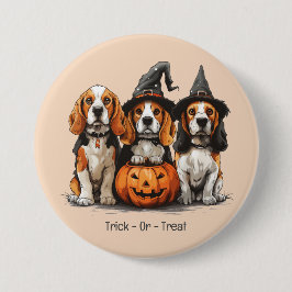 Halloween-Beagle-Hunde für Trick oder Treat Button