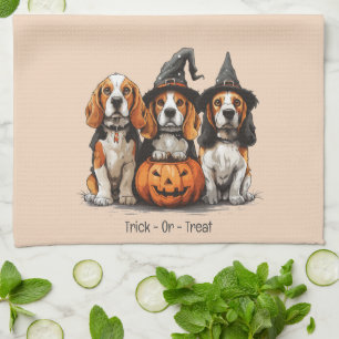Halloween-Beagle-Hunde für Trick oder Treat Geschirrtuch