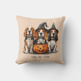 Halloween-Beagle-Hunde für Trick oder Treat Kissen