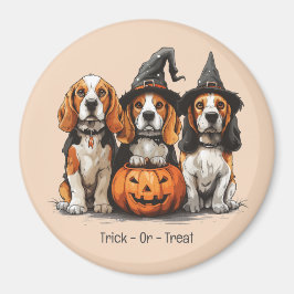 Halloween-Beagle-Hunde für Trick oder Treat Magnet