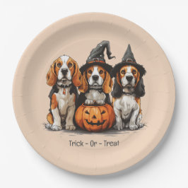 Halloween-Beagle-Hunde für Trick oder Treat Pappteller