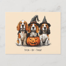 Halloween-Beagle-Hunde für Trick oder Treat Postkarte