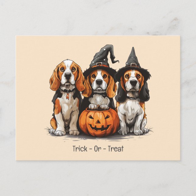 Halloween-Beagle-Hunde für Trick oder Treat Postkarte (Vorderseite)