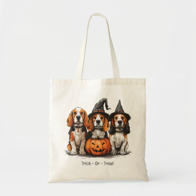 Halloween-Beagle-Hunde für Trick oder Treat Tragetasche (Vorne)