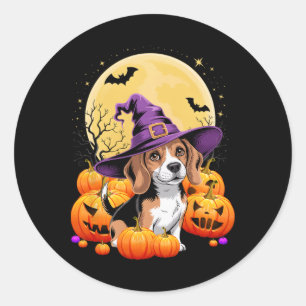 Halloween-Beagle Kürbiskostüm für Damen Runder Aufkleber