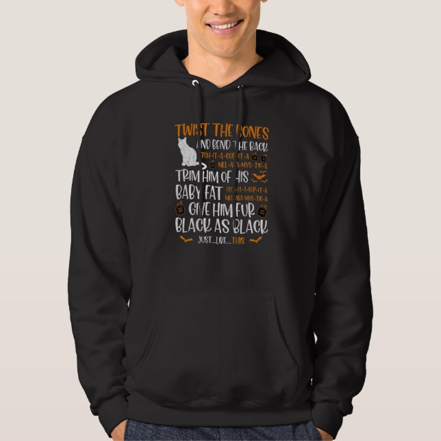Halloween Beängstigend Black Cat Jackolantern Hexe Hoodie (Vorderseite)
