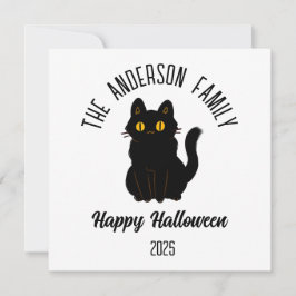 Halloween Beängstigend Black Cat Personalisierter Feiertagskarte
