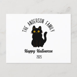 Halloween Beängstigend Black Cat Personalisierter  Feiertagspostkarte