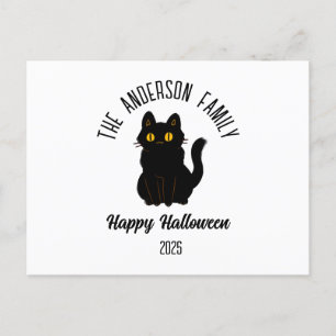 Halloween Beängstigend Black Cat Personalisierter  Feiertagspostkarte
