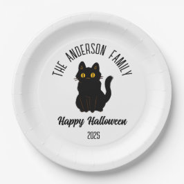 Halloween Beängstigend Black Cat Personalisierter  Pappteller