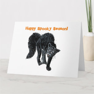 Halloween Beängstigend Black Cat Spooky Holiday Ca Karte
