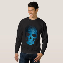 Halloween Beängstigend Blue Night Skull Sweatshirt
