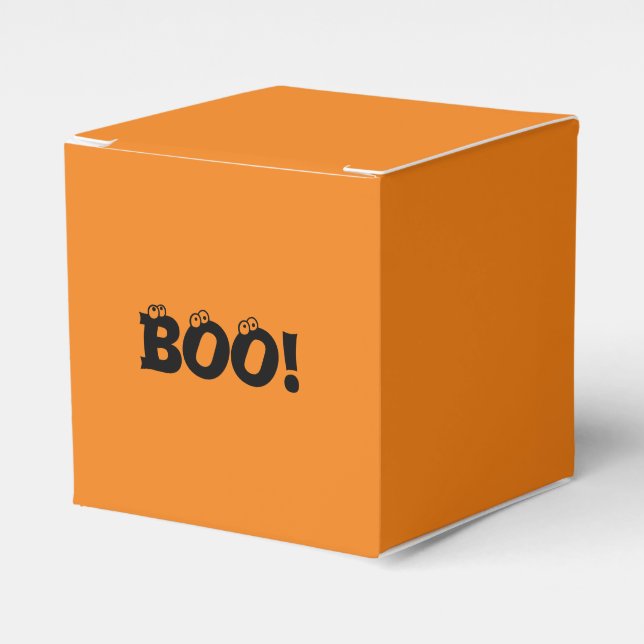 Halloween Beängstigend Boo! Augen, schwarz-orange  Geschenkschachtel (Vorderseite)