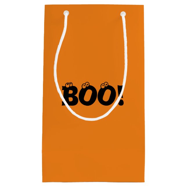 Halloween Beängstigend Boo! Augen, schwarz-orange  Kleine Geschenktüte (Vorderseite)
