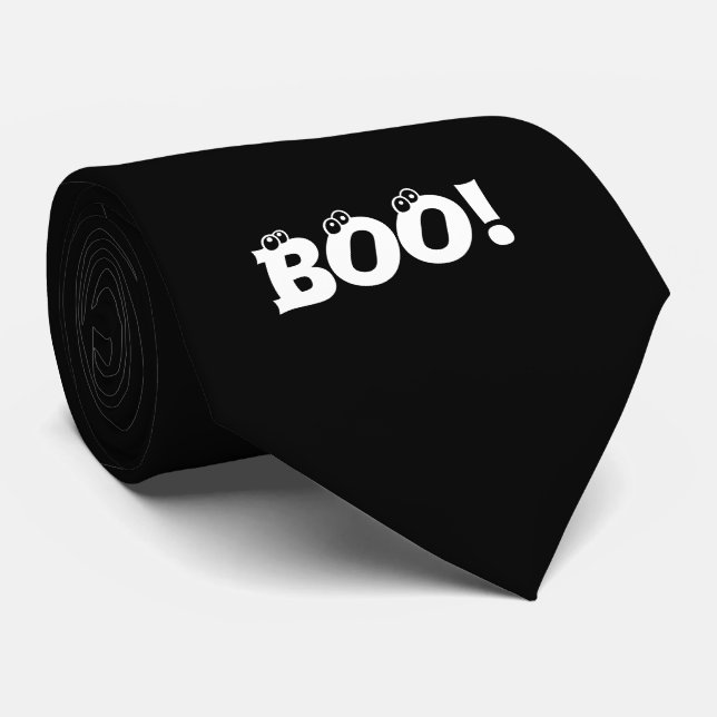 Halloween Beängstigend Boo! Augen Schwarz-weiß! Krawatte (Gerollt)
