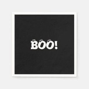 Halloween Beängstigend Boo! Augen Schwarz-weiß! Serviette