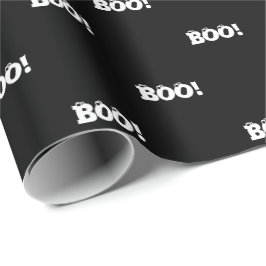 Halloween Beängstigend Boo! Augen Schwarz-weißes M Geschenkpapier