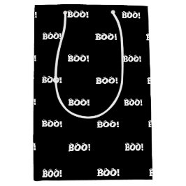 Halloween Beängstigend Boo! Augen Schwarz-weißes M Mittlere Geschenktüte