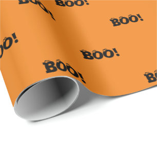 Halloween Beängstigend Boo! Augenbrauen schwarz-or Geschenkpapier