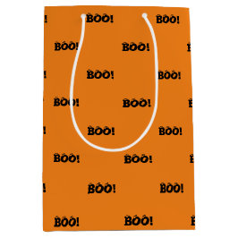 Halloween Beängstigend Boo! Augenbrauen schwarz-or Mittlere Geschenktüte